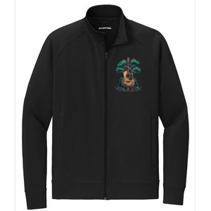 Acoustic Guitar Tree Musician Guitarist Stretch Full-Zip Cadet Jacket