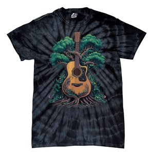 Acoustic Guitar Tree Musician Guitarist Tie-Dye T-Shirt