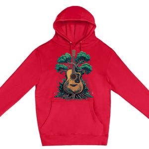 Acoustic Guitar Tree Musician Guitarist Premium Pullover Hoodie