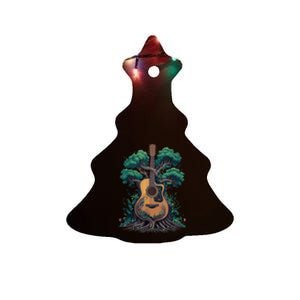 Acoustic Guitar Tree Musician Guitarist Ceramic Tree Ornament