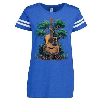 Acoustic Guitar Tree Musician Guitarist Enza Ladies Jersey Football T-Shirt