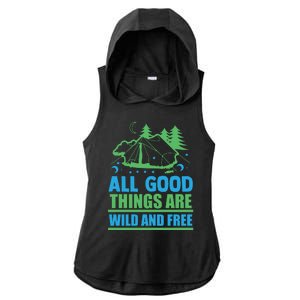 All Good Things Are Wild And Free Ladies PosiCharge Tri-Blend Wicking Draft Hoodie Tank