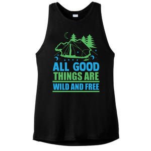 All Good Things Are Wild And Free Ladies PosiCharge Tri-Blend Wicking Tank