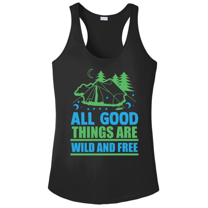 All Good Things Are Wild And Free Ladies PosiCharge Competitor Racerback Tank