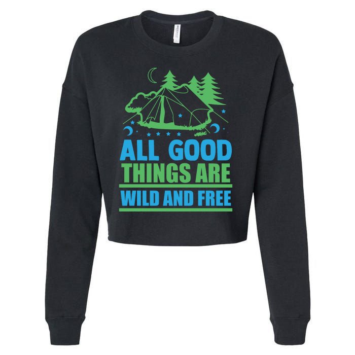 All Good Things Are Wild And Free Cropped Pullover Crew