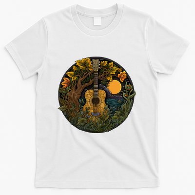 Acoustic Guitar Tree Guitarist Landscape Nature T-Shirt