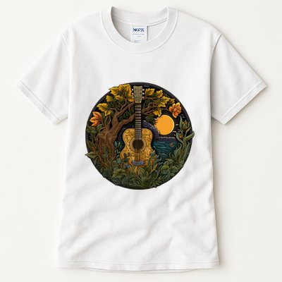Acoustic Guitar Tree Guitarist Landscape Nature Tall T-Shirt