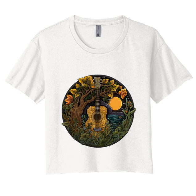 Acoustic Guitar Tree Guitarist Landscape Nature Crop Top