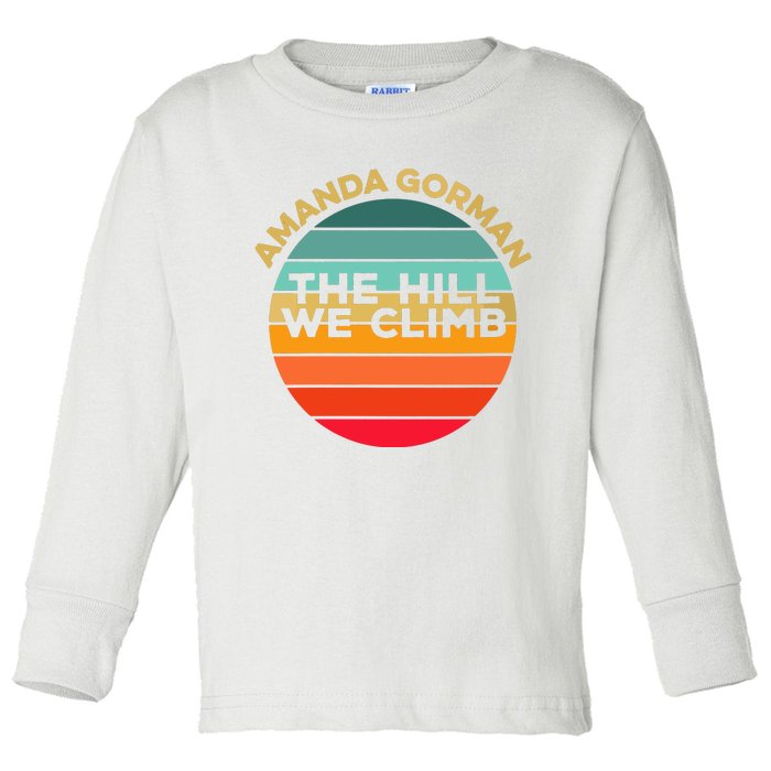 Amanda Gorman The Hill We Climb Inauguration Poem January 20 Vneck Toddler Long Sleeve Shirt