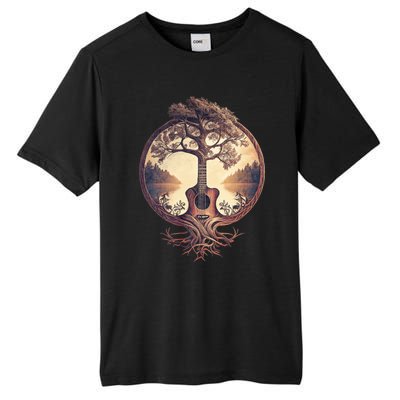 Acoustic Guitar Tree By The Lake Guitarist Nature Tall Fusion ChromaSoft Performance T-Shirt