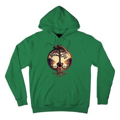 Acoustic Guitar Tree By The Lake Guitarist Tall Hoodie