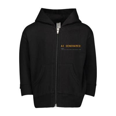 AI Generated Tee Premium Toddler Zip Fleece Hoodie