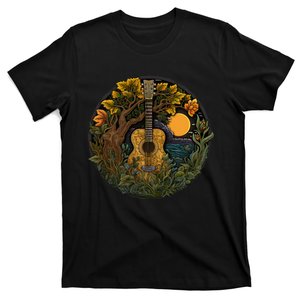 Acoustic Guitar Tree Guitarist Landscape Nature Music Lover T-Shirt