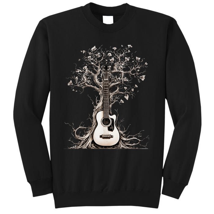 Acoustic Guitar Tree Of Life Nature Of Music Guitarist Sweatshirt