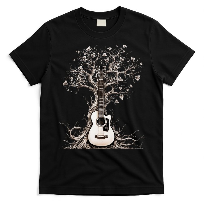 Acoustic Guitar Tree Of Life Nature Of Music Guitarist T-Shirt