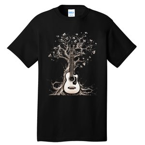 Acoustic Guitar Tree Of Life Nature Of Music Guitarist Tall T-Shirt