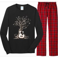 Acoustic Guitar Tree Of Life Nature Of Music Guitarist Long Sleeve Pajama Set