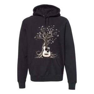 Acoustic Guitar Tree Of Life Nature Of Music Guitarist Premium Hoodie