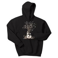 Acoustic Guitar Tree Of Life Nature Of Music Guitarist Kids Hoodie