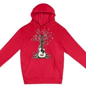 Acoustic Guitar Tree Of Life Nature Of Music Guitarist Premium Pullover Hoodie