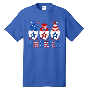 America Gnomes Usa American Flag 4th Of July Patriotic Gnome Great Gift Tall T-Shirt