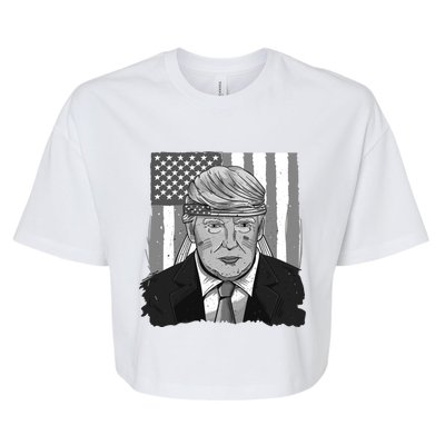 America Gift Usa Flag Trump 2020 Graphic Bella+Canvas Jersey Crop Tee