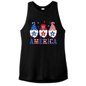 America Gnomes Usa American Flag 4th Of July Patriotic Gnome Gift Ladies PosiCharge Tri-Blend Wicking Tank