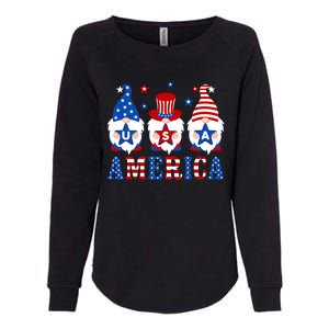 America Gnomes Usa American Flag 4th Of July Patriotic Gnome Gift Womens California Wash Sweatshirt