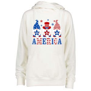 America Gnomes Usa American Flag 4th Of July Patriotic Gnome Gift Womens Funnel Neck Pullover Hood