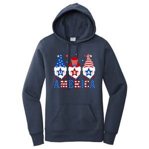 America Gnomes Usa American Flag 4th Of July Patriotic Gnome Gift Women's Pullover Hoodie