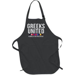 A Greeks United President Election Vote For Kamala Harris Full-Length Apron With Pockets