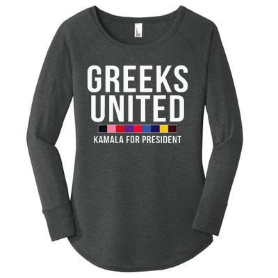 A Greeks United President Election Vote For Kamala Harris Women's Perfect Tri Tunic Long Sleeve Shirt