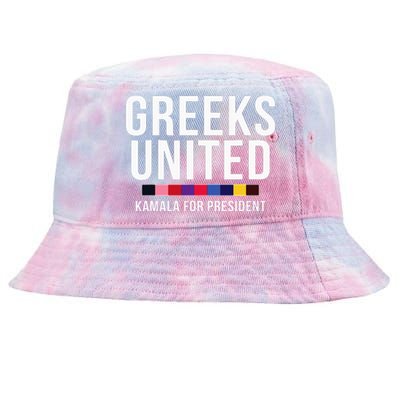 A Greeks United President Election Vote For Kamala Harris Tie-Dyed Bucket Hat