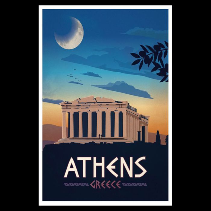 Athens Greece Vintage Travel Poster Backpack