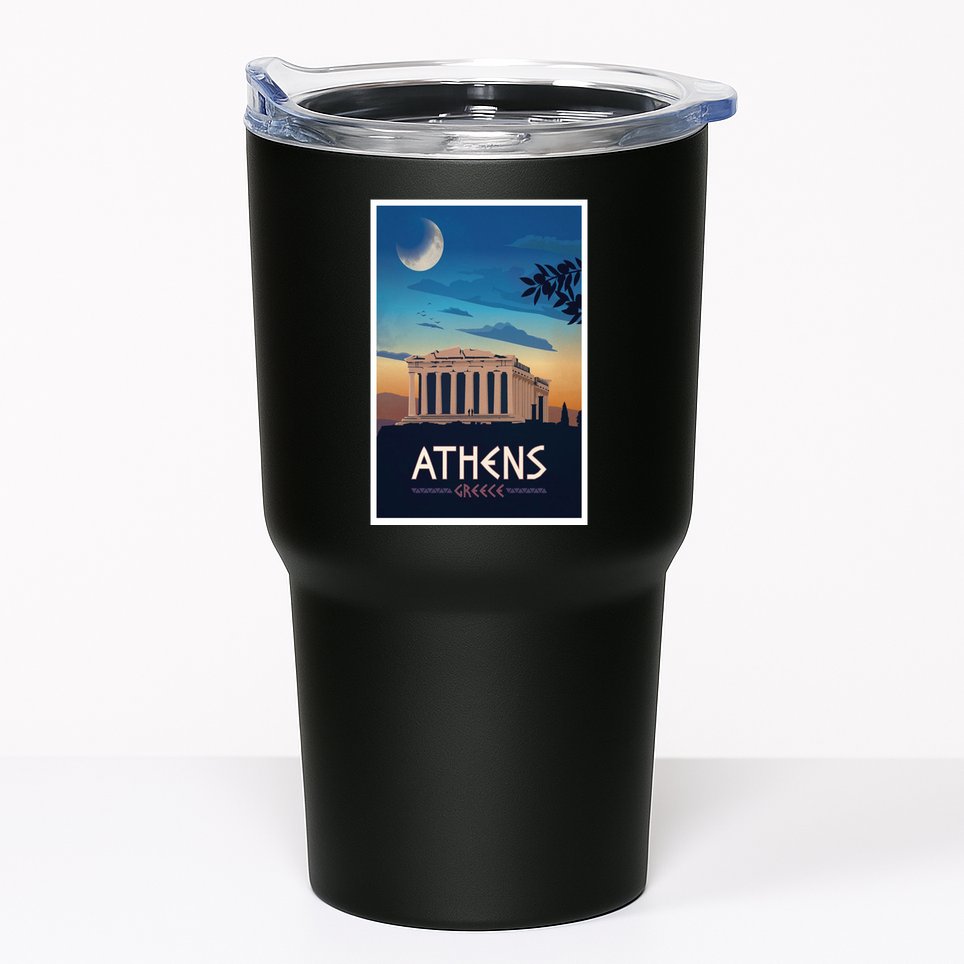 Athens Greece Vintage Travel Poster Tumbler