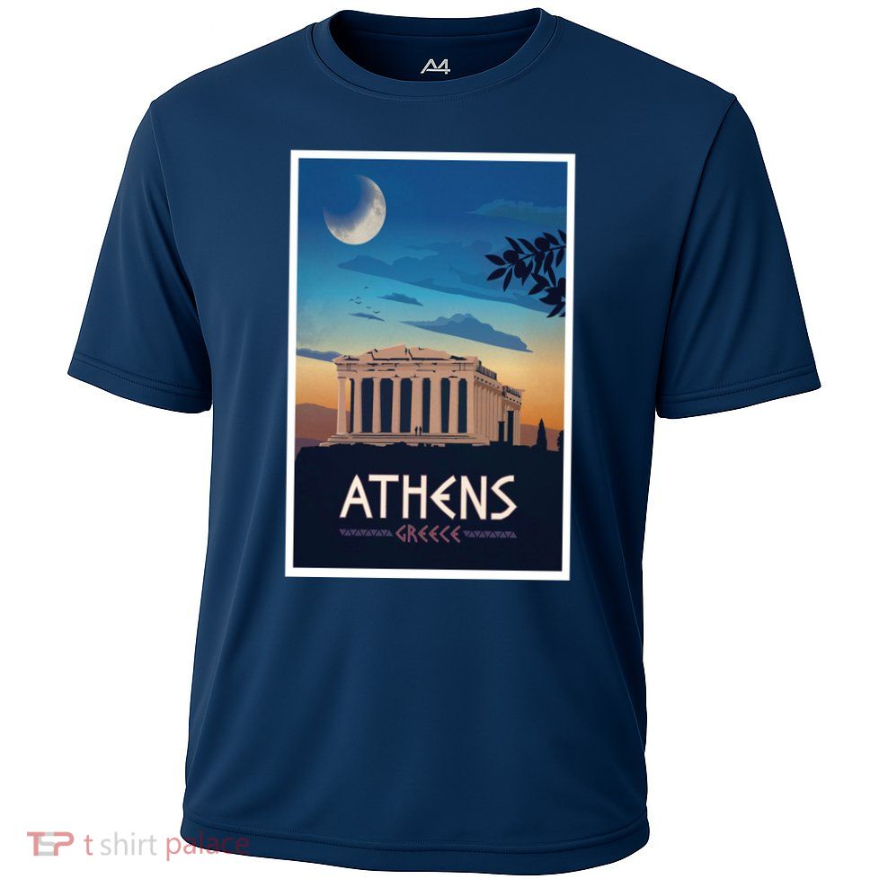 Athens Greece Vintage Travel Poster Performance Shirt