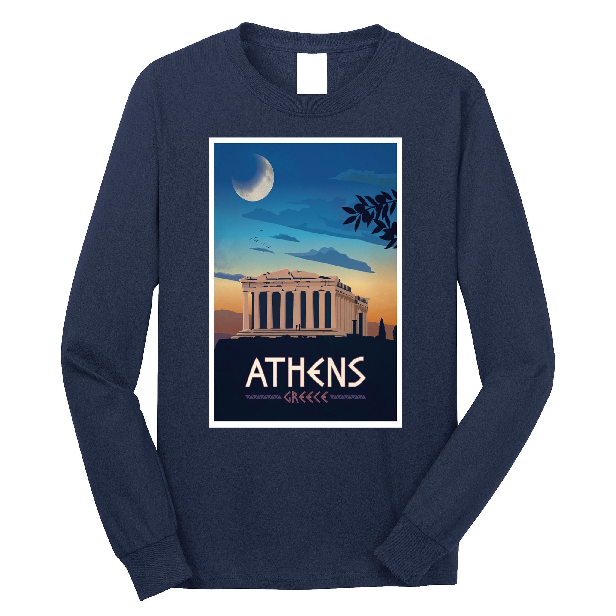 Athens Greece Vintage Travel Poster Long Sleeve Shirt