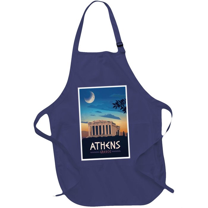 Athens Greece Vintage Travel Poster Apron