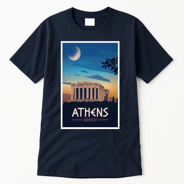 Athens Greece Vintage Travel Poster Tall T-Shirt