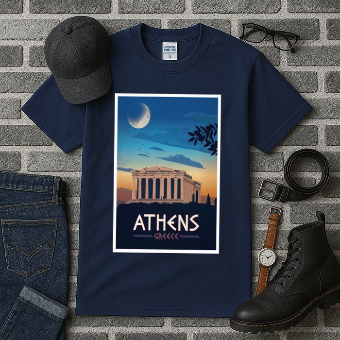 Athens Greece Vintage Travel Poster Tall T-Shirt
