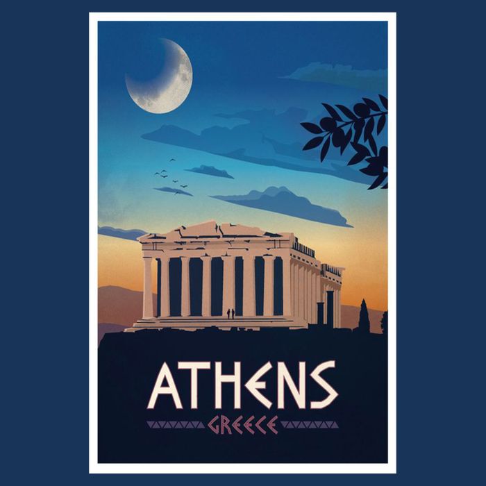 Athens Greece Vintage Travel Poster Tall T-Shirt
