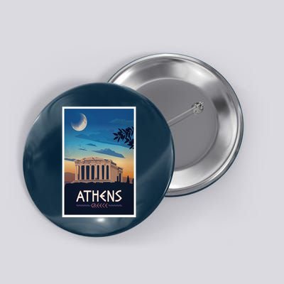 Athens Greece Vintage Travel Poster Button