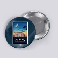 Athens Greece Vintage Travel Poster Button