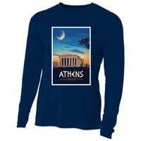 Athens Greece Vintage Travel Poster Cooling Performance Long Sleeve Crew