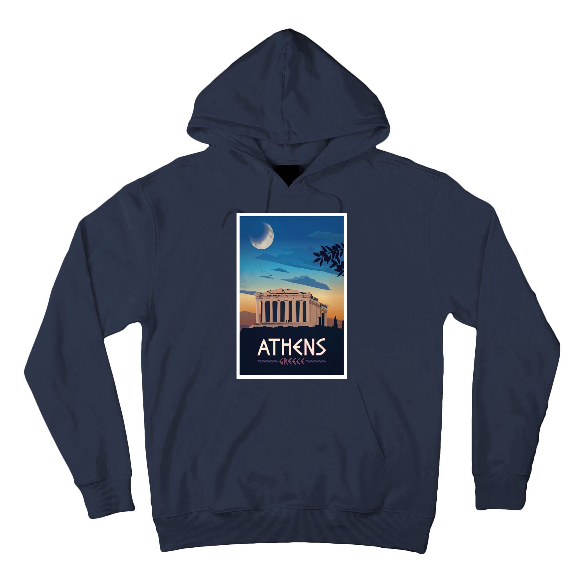 Athens Greece Vintage Travel Poster Tall Hoodie