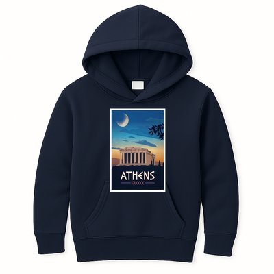 Athens Greece Vintage Travel Poster Kids Hoodie