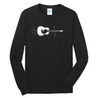 Acoustic Guitar Vintage Heartbeat Gift for Musicians Tall Long Sleeve T-Shirt