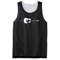 Acoustic Guitar Vintage Heartbeat Gift for Musicians Mesh Reversible Basketball Jersey Tank