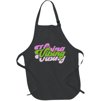 And Green Vibes Vibing & Green Color Full-Length Apron With Pockets