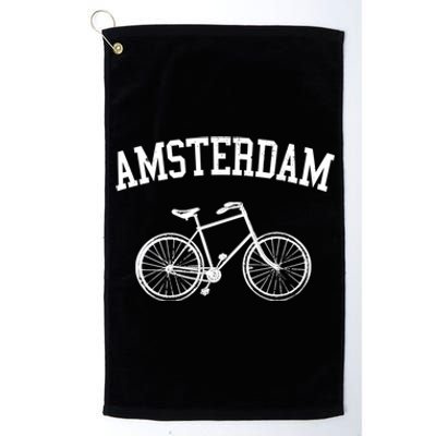 Amsterdam Gift Vintage Retro Bicycle Bike Netherlands Gift Platinum Collection Golf Towel